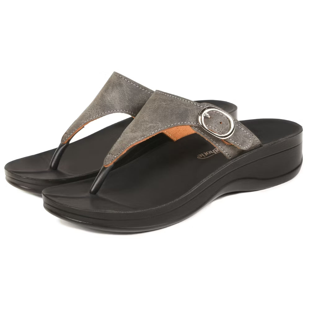 Aerothotic Women's Comfortable Arch Support Sandal, Shale, Grey (L0817)